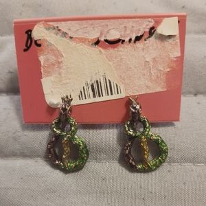 Betsey Johnson "Rio" snake earrings
